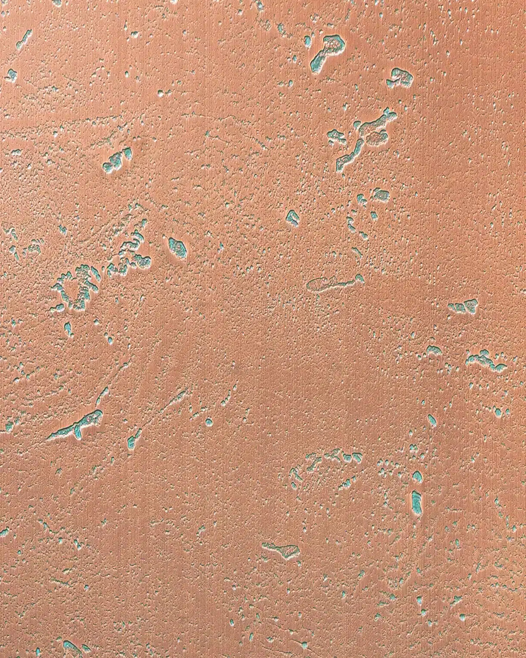 Panneau design en métal Copper Moon Turquoise, vue rapprochée de la surface