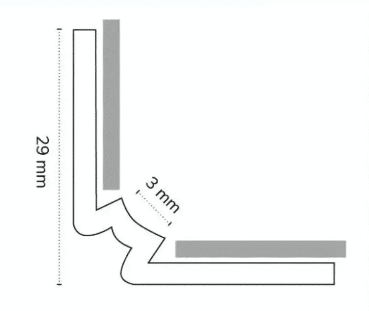 Profil d'angle intérieur 250cm
